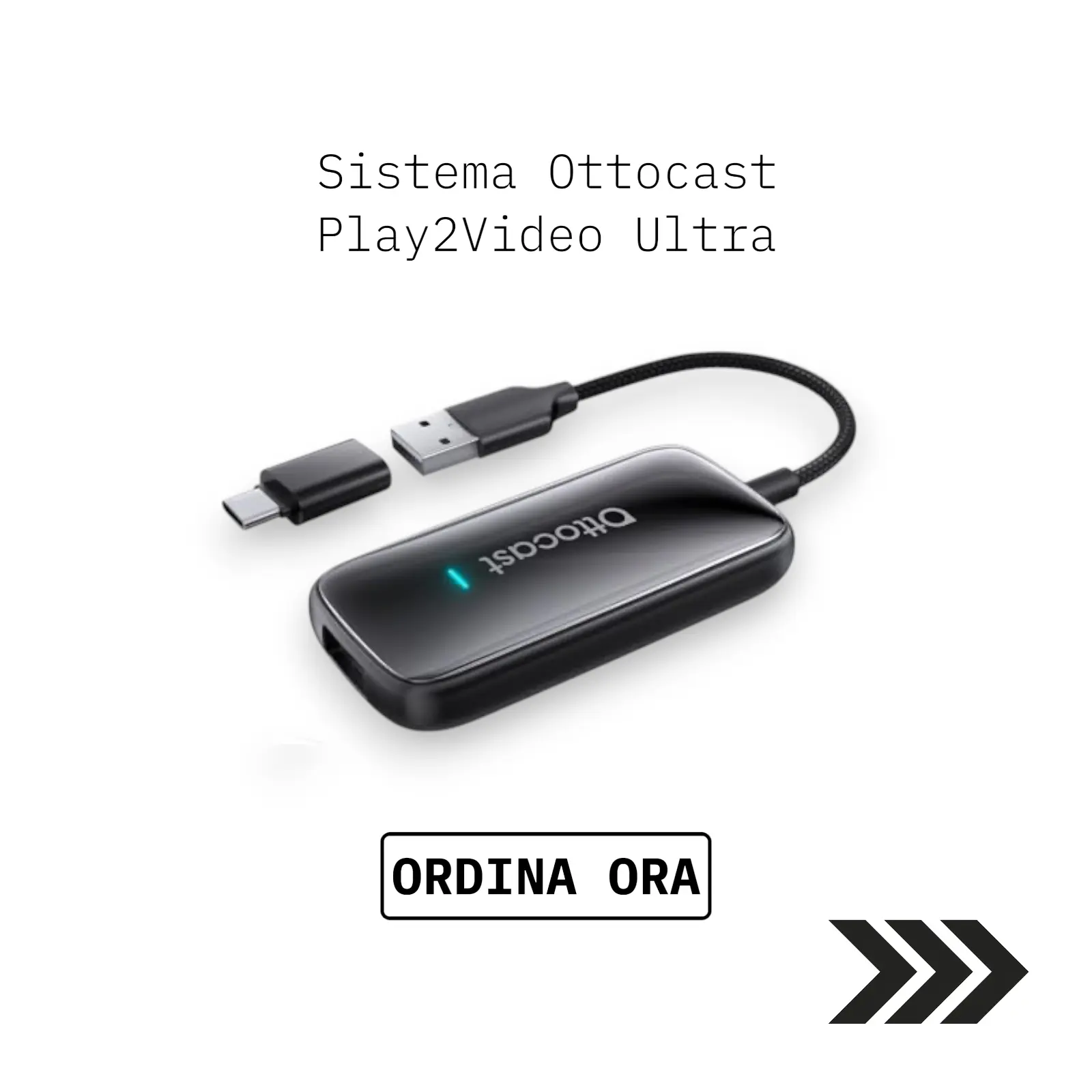Ottocast Play2Video Ultra Adattatore All-in-1 Con App Hub