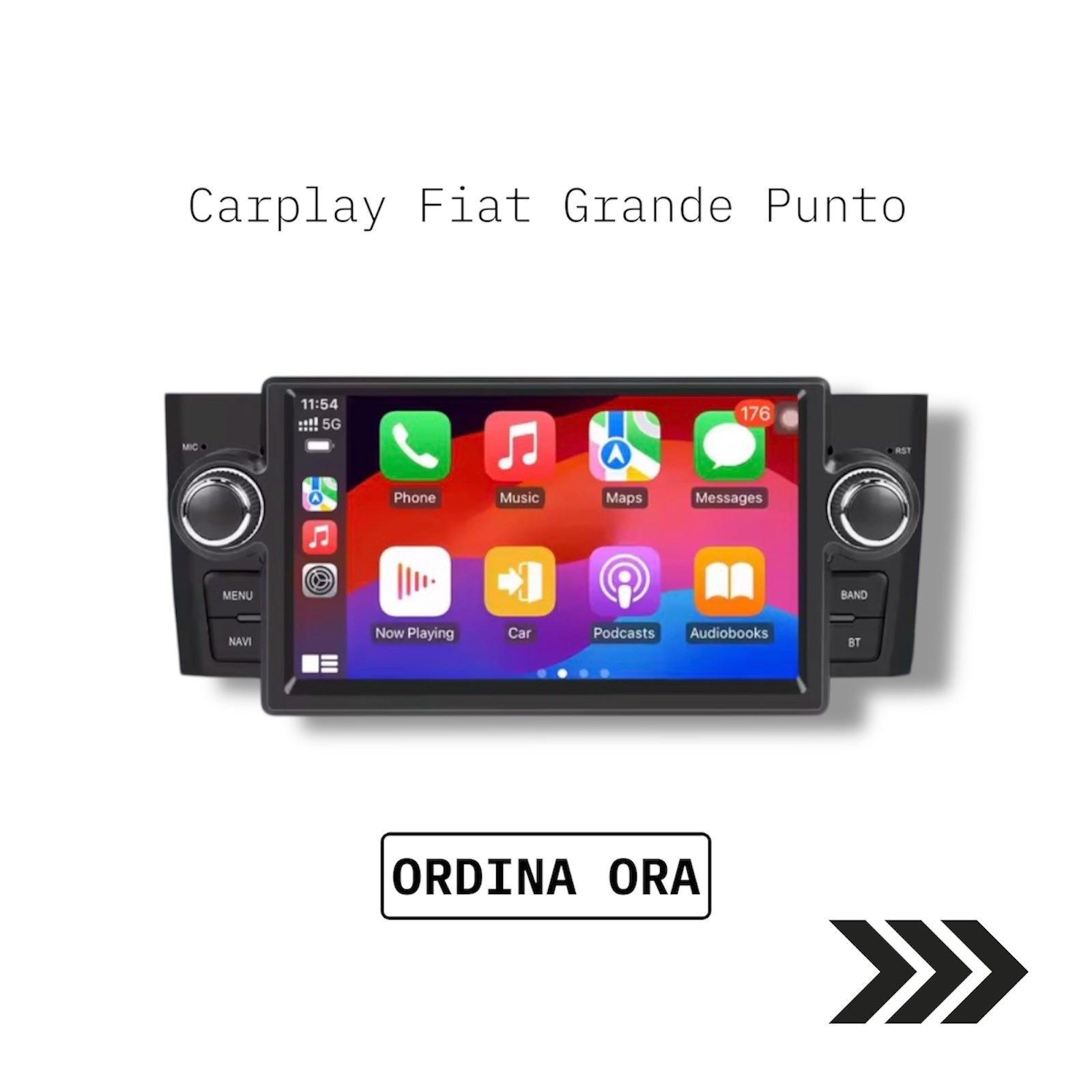 Autoradio Wireless CarPlay & Android Auto per Fiat Grande Punto (2005-2013)