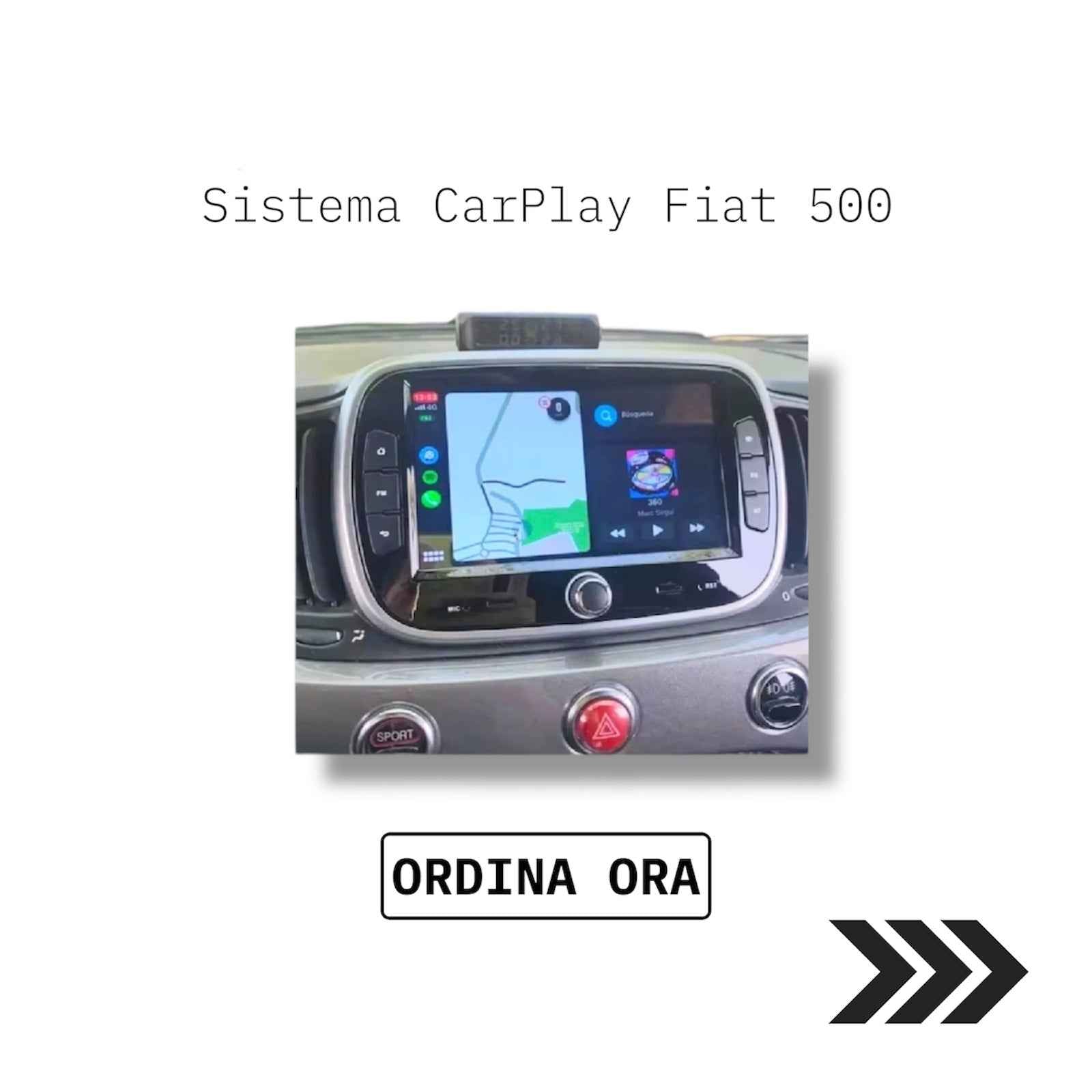 Autoradio Wireless CarPlay & Android Auto per Fiat 500 (2016-2019)